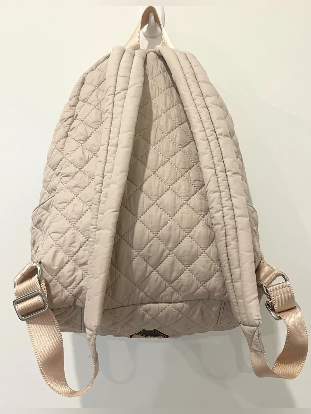 MZ Wallace New York Quilted Metro Laptop School Travel Backpack Buff Pink